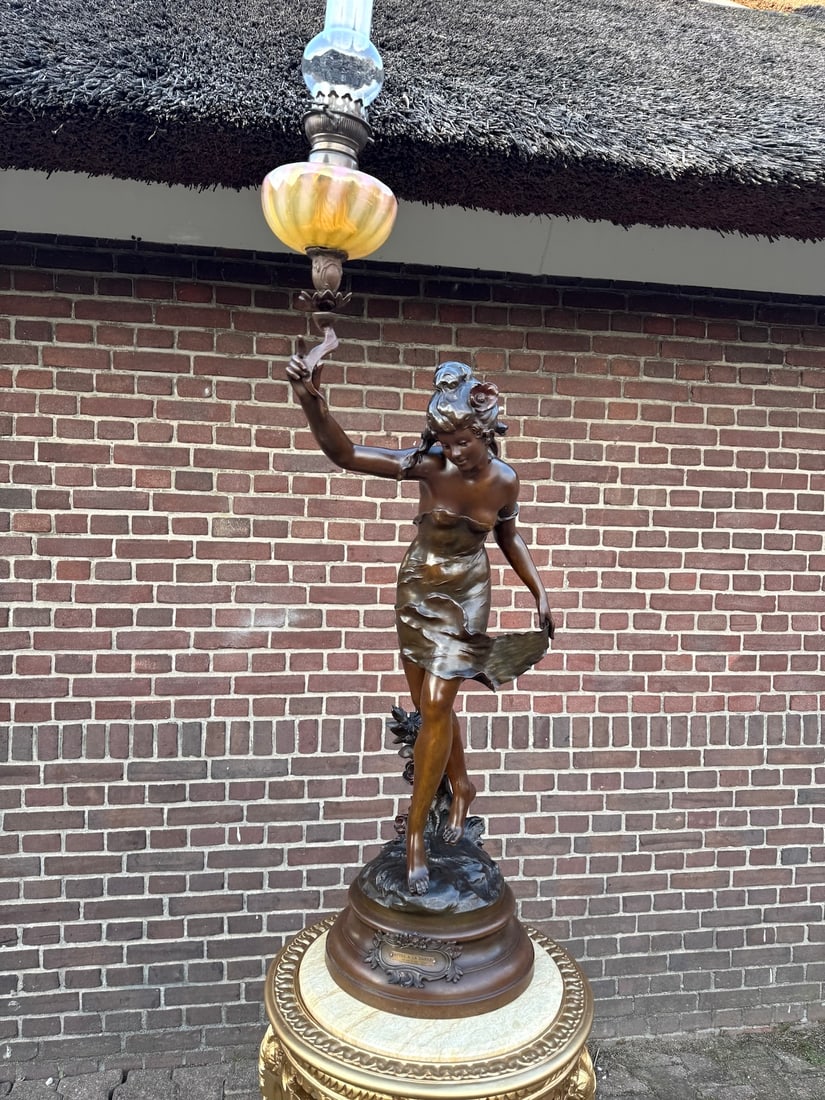 19th C Auguste Moreau Art Nouveau Metal Sculpture - 2