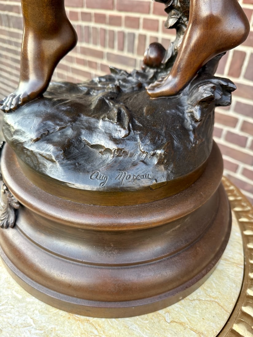 19th C Auguste Moreau Art Nouveau Metal Sculpture - 4