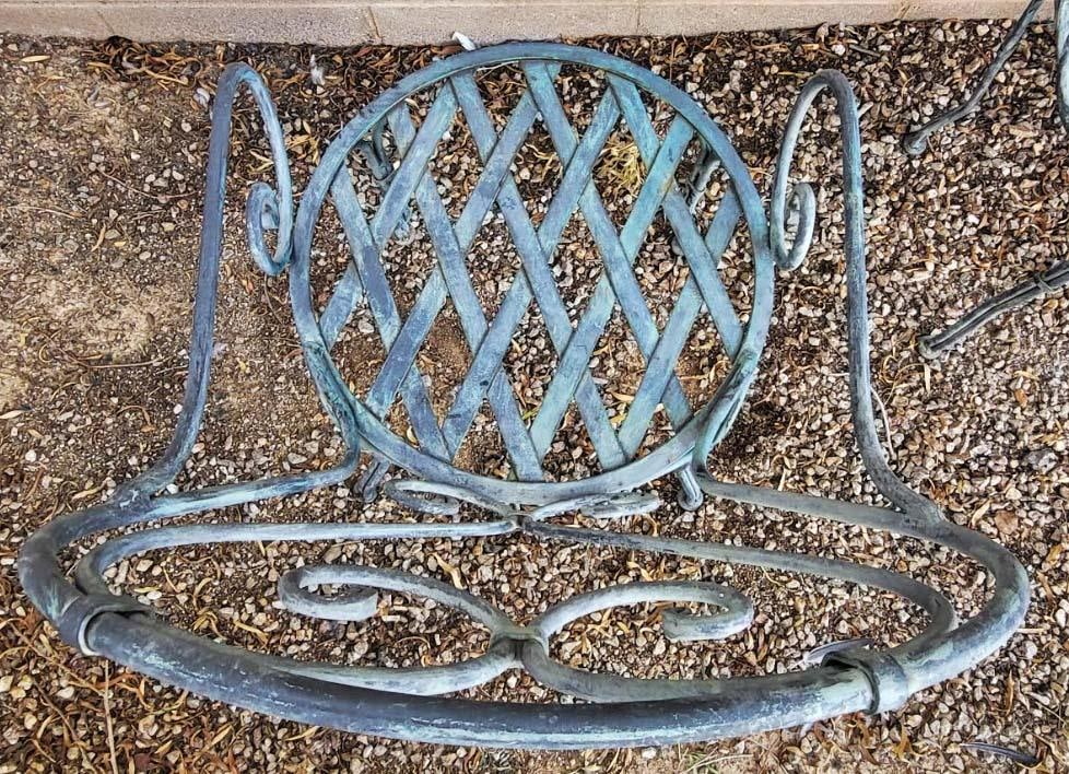 Vintage French Bistro Wrought Iron Garden Chairs - Set of 5 - 6