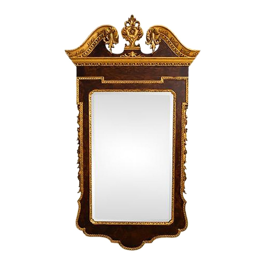 Italian Georgian Style Walnut & Gold Mirror (1 of 15)