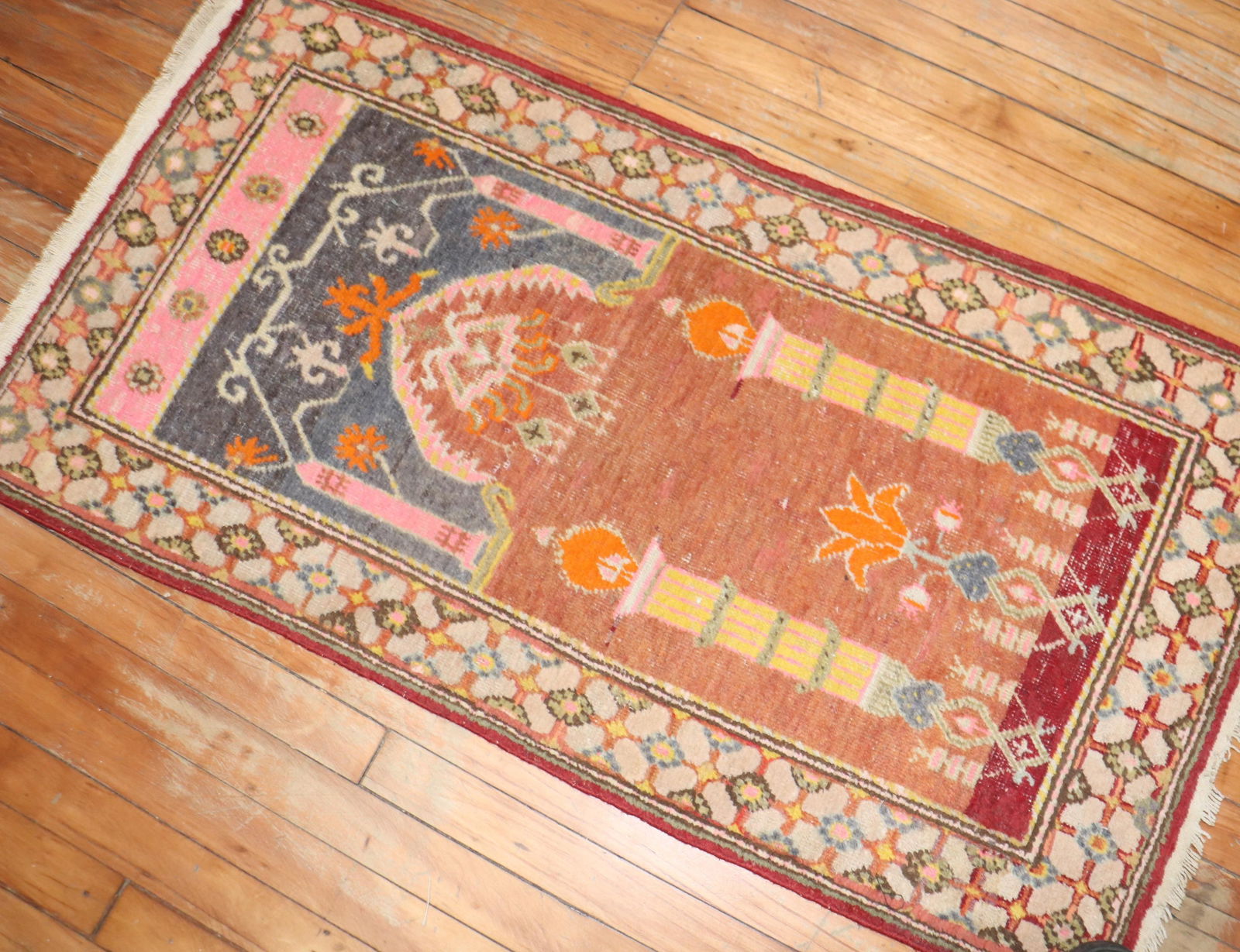 Rare Antique Khotan Prayer Rug 2'1'' X 4'1'' - 12