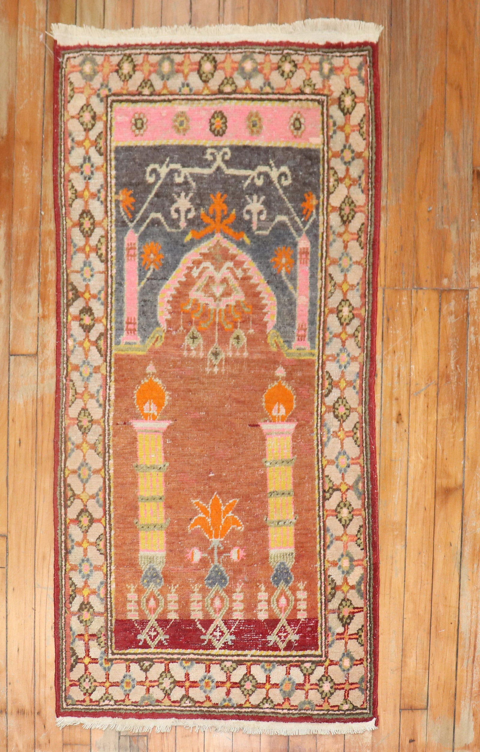 Rare Antique Khotan Prayer Rug 2'1'' X 4'1'' - 7