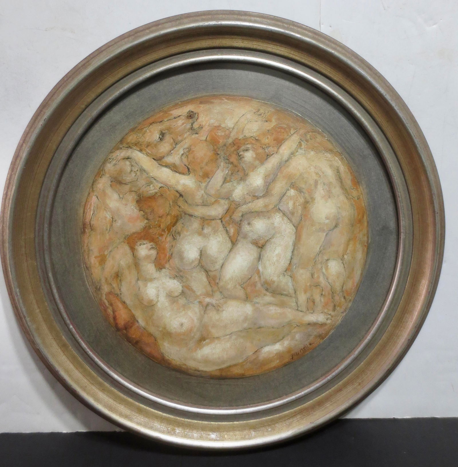 Painting by Charles Burdick Tondo Form Circa 2002 - 2