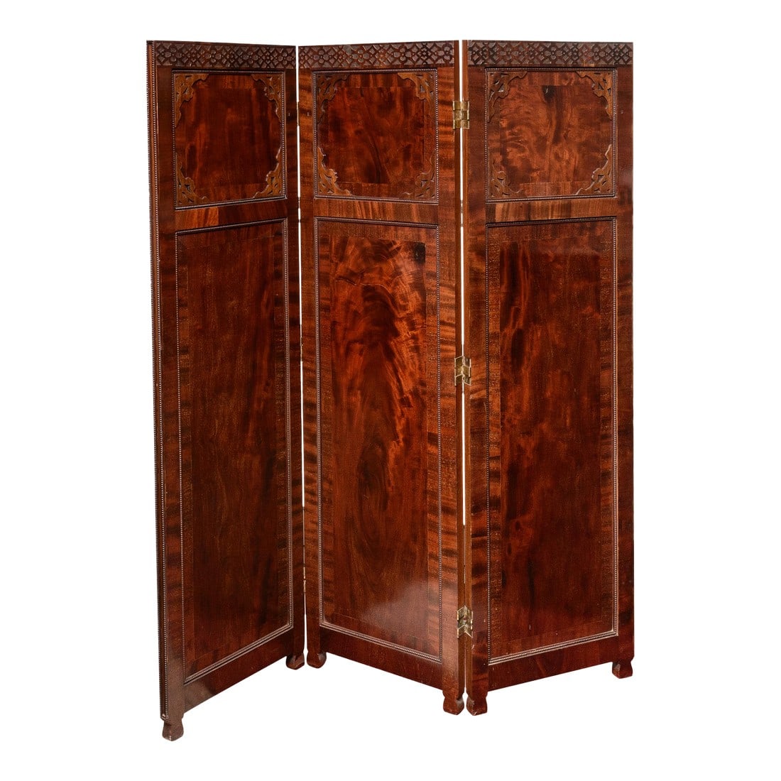 English Mahogany Three Panel Room Screen (1 of 8)