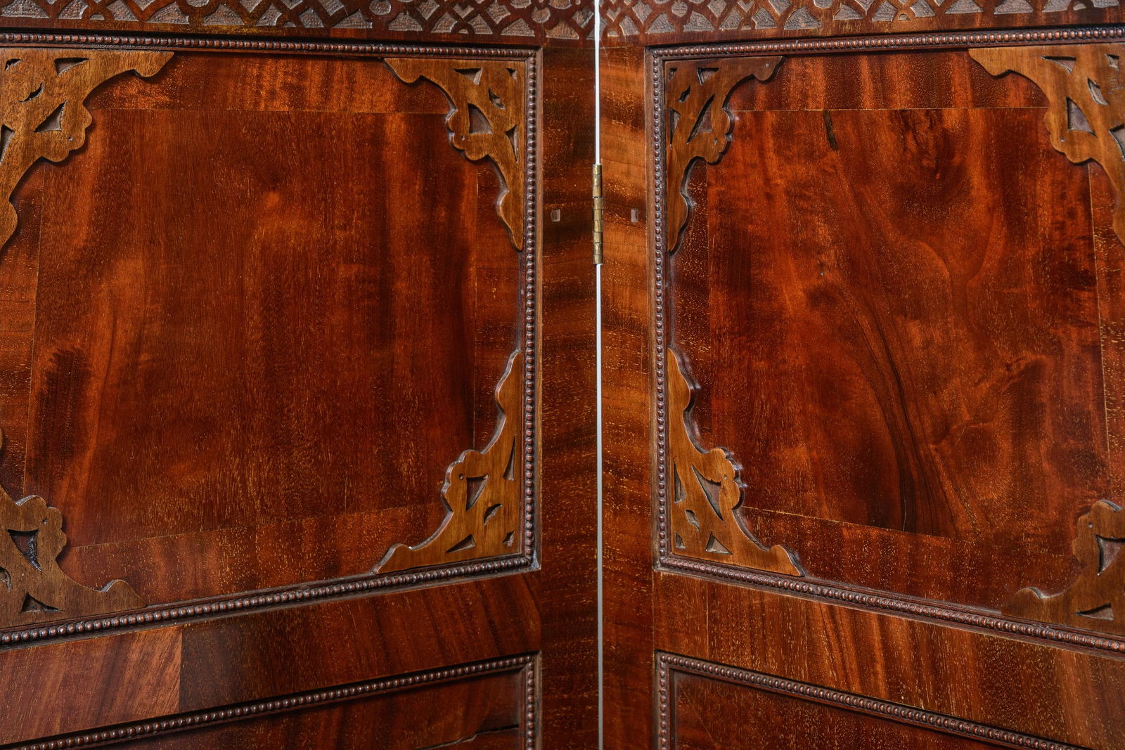 English Mahogany Three Panel Room Screen - 6