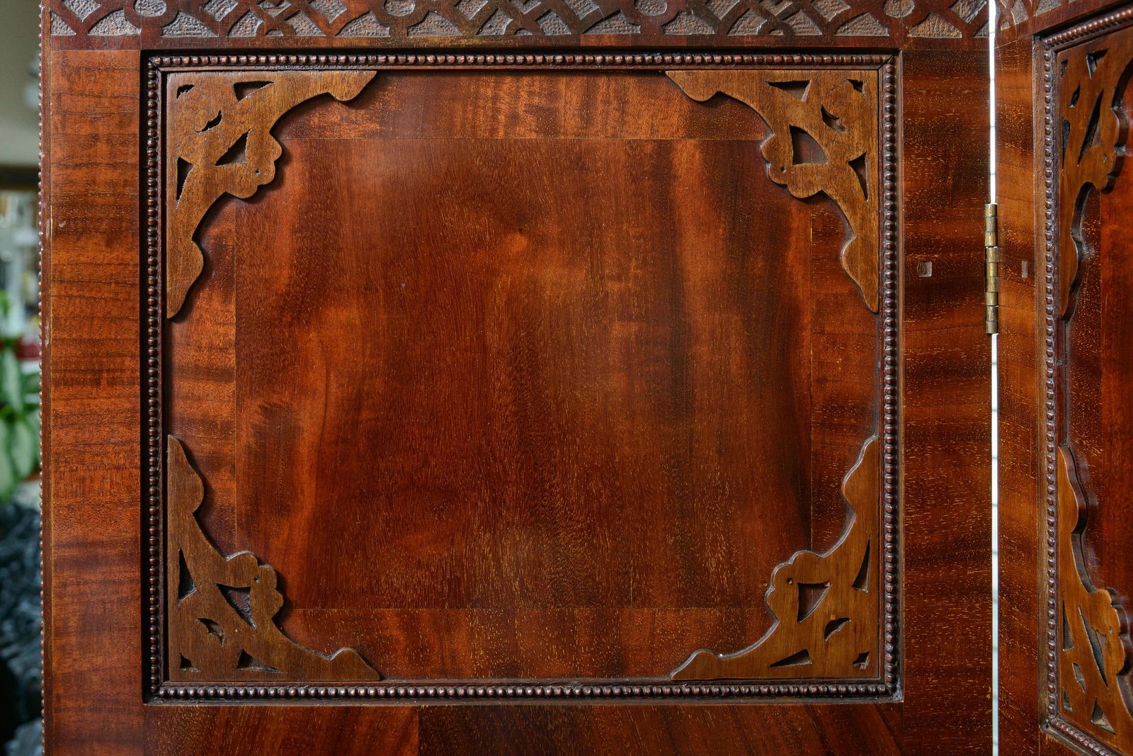 English Mahogany Three Panel Room Screen - 7