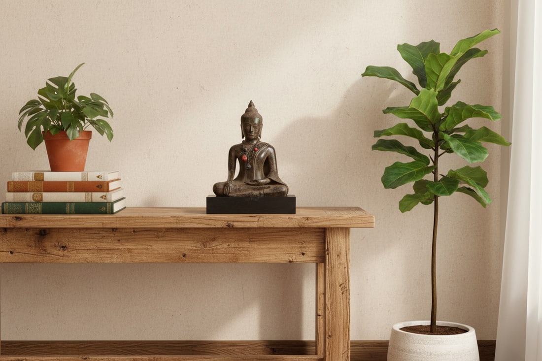 Antique Bronze Seated Buddha, Earth Witness Mudra - 2