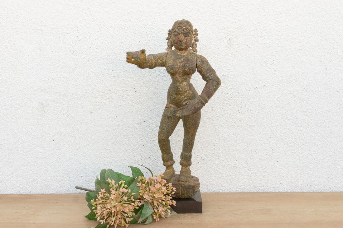 Rare Indian Antique Carved Female Deity - 3