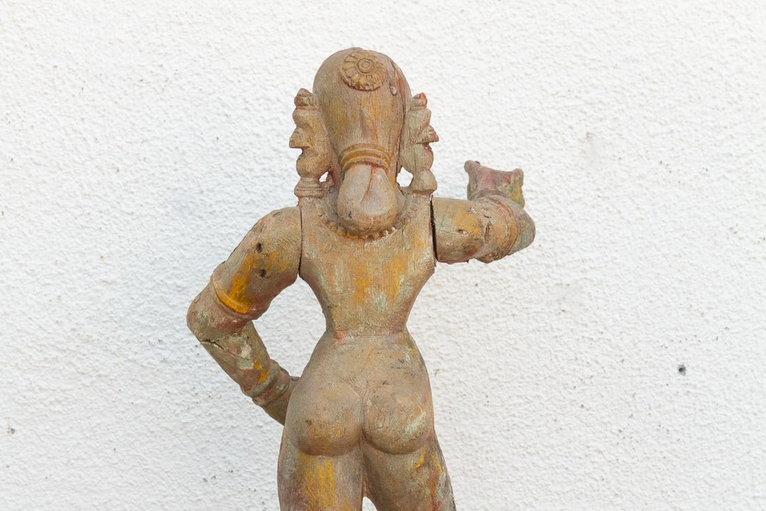 Rare Indian Antique Carved Female Deity - 6