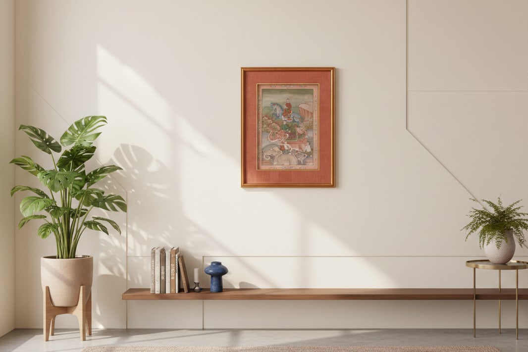 Royal Horse Procession Antique Thai Painting - 2