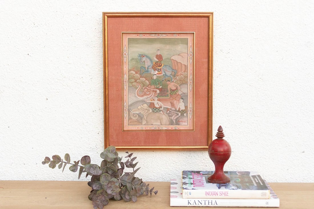 Royal Horse Procession Antique Thai Painting - 3