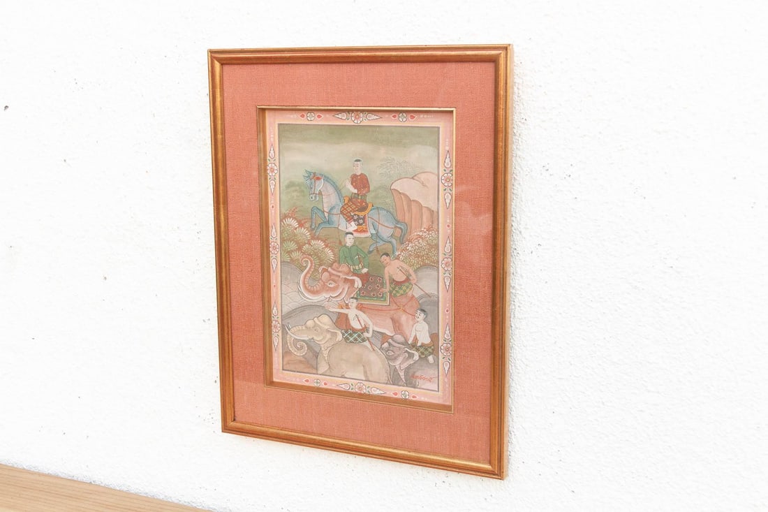 Royal Horse Procession Antique Thai Painting - 4