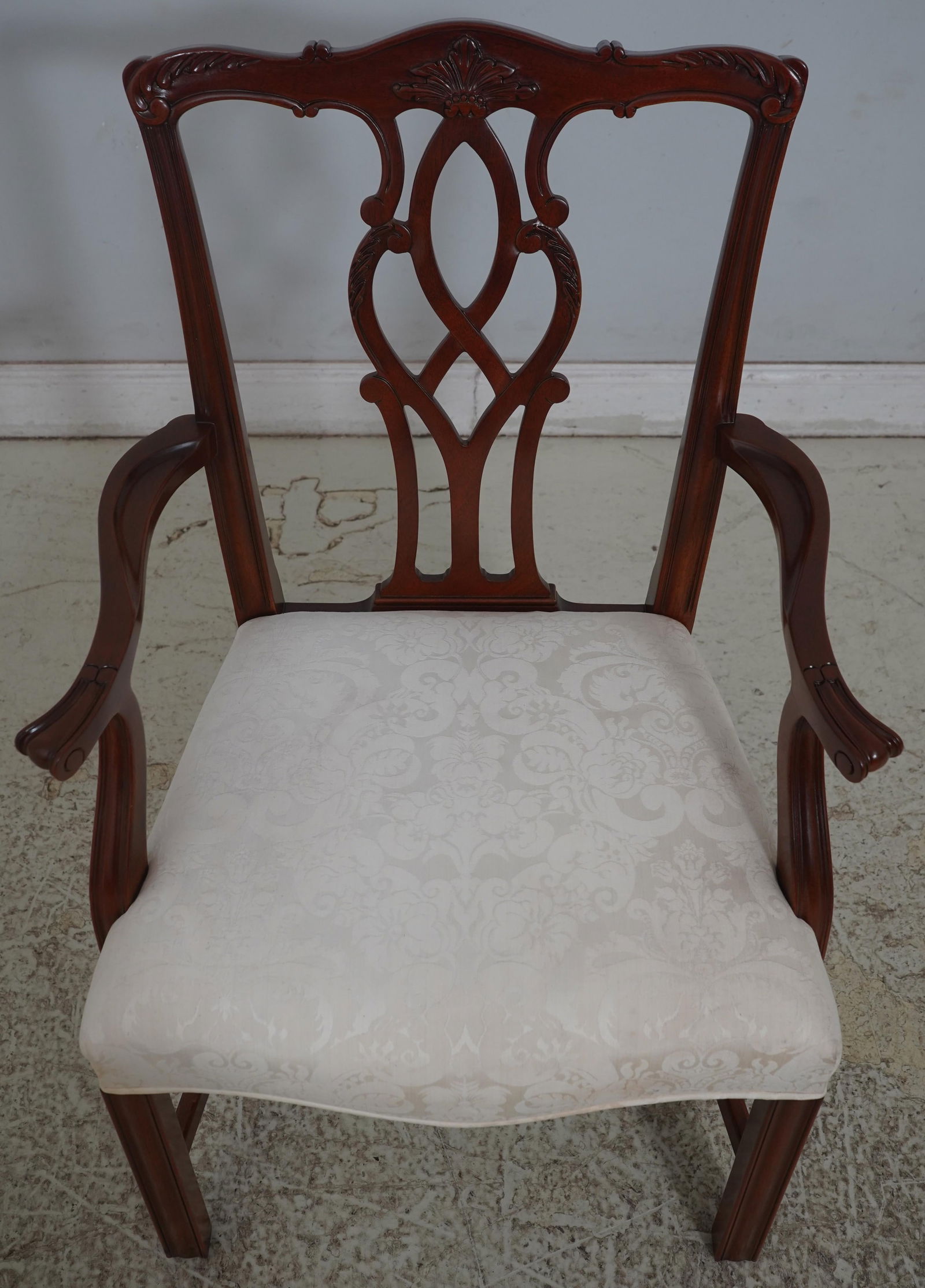 Set of 8 Kindel Mahogany Chippendale Upholstered Dining Chairs - 2