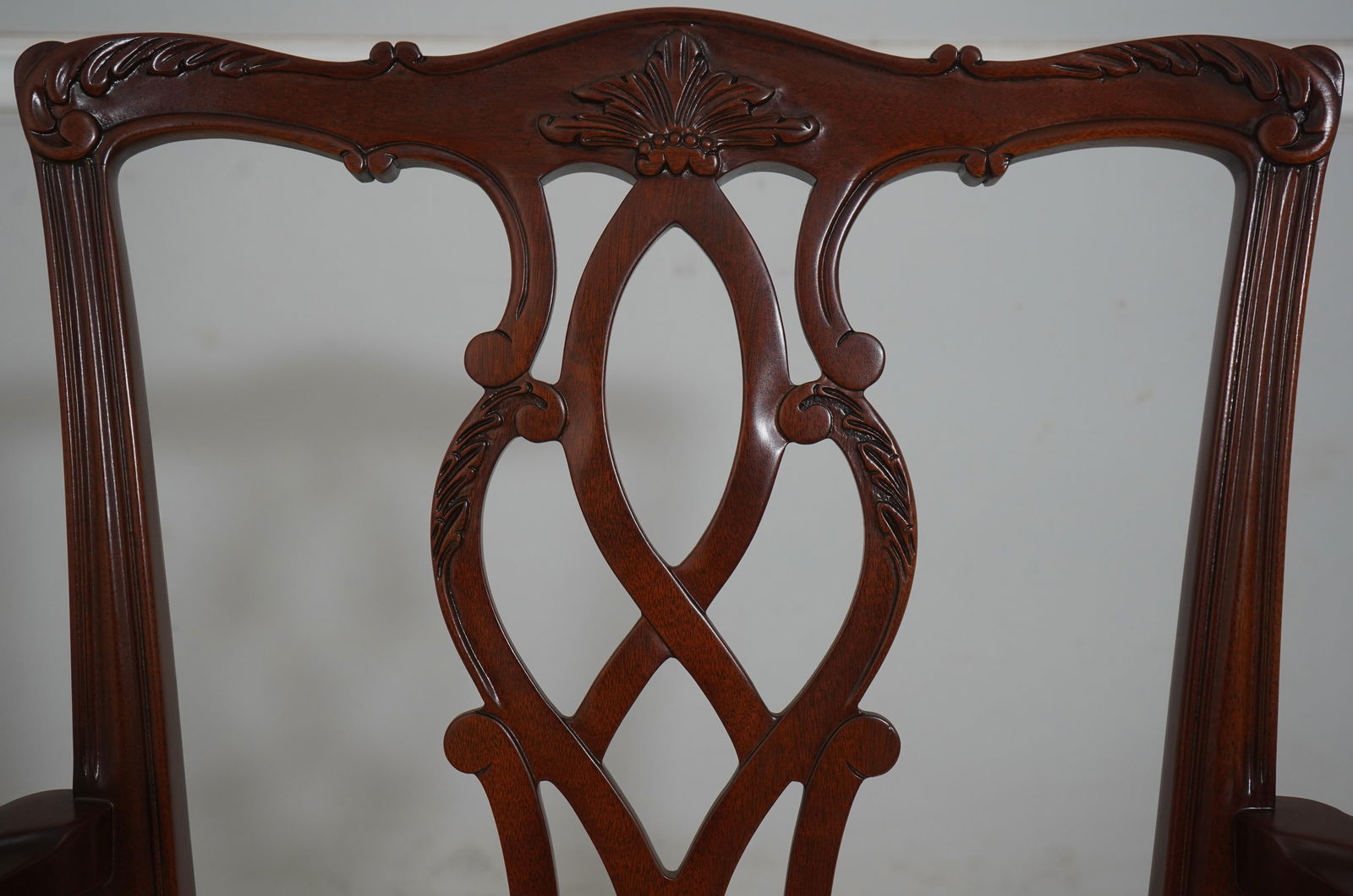 Set of 8 Kindel Mahogany Chippendale Upholstered Dining Chairs - 5