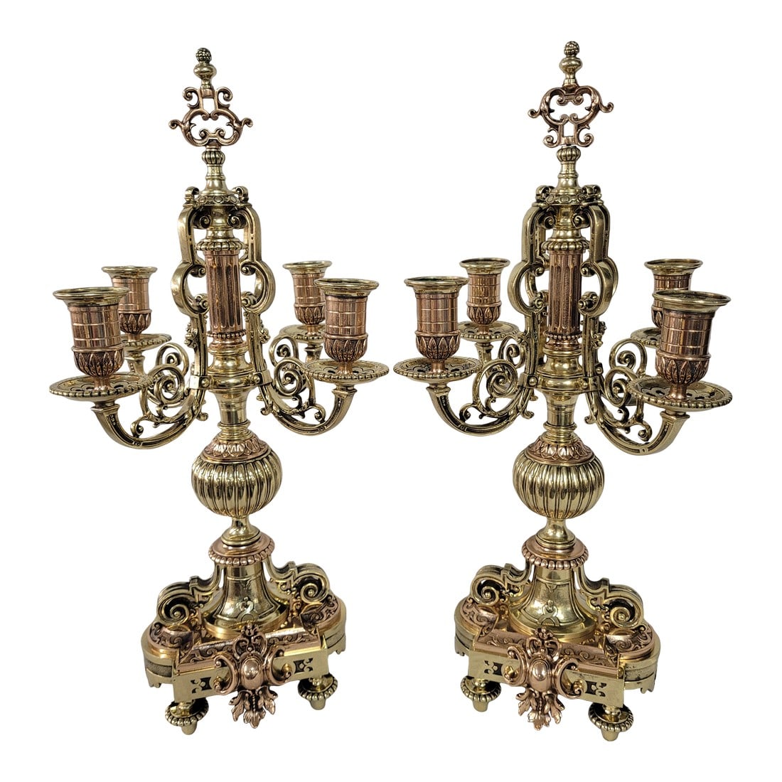 Antique Brass and Bronze Candelabra Set (1 of 11)