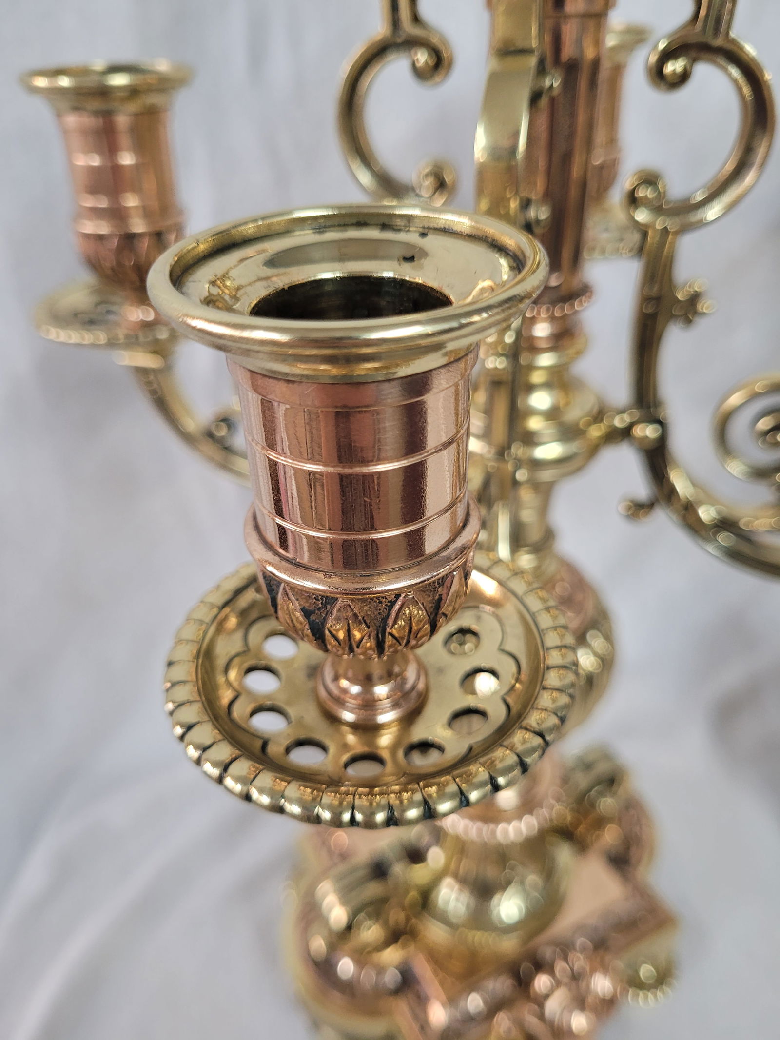 Antique Brass and Bronze Candelabra Set - 4