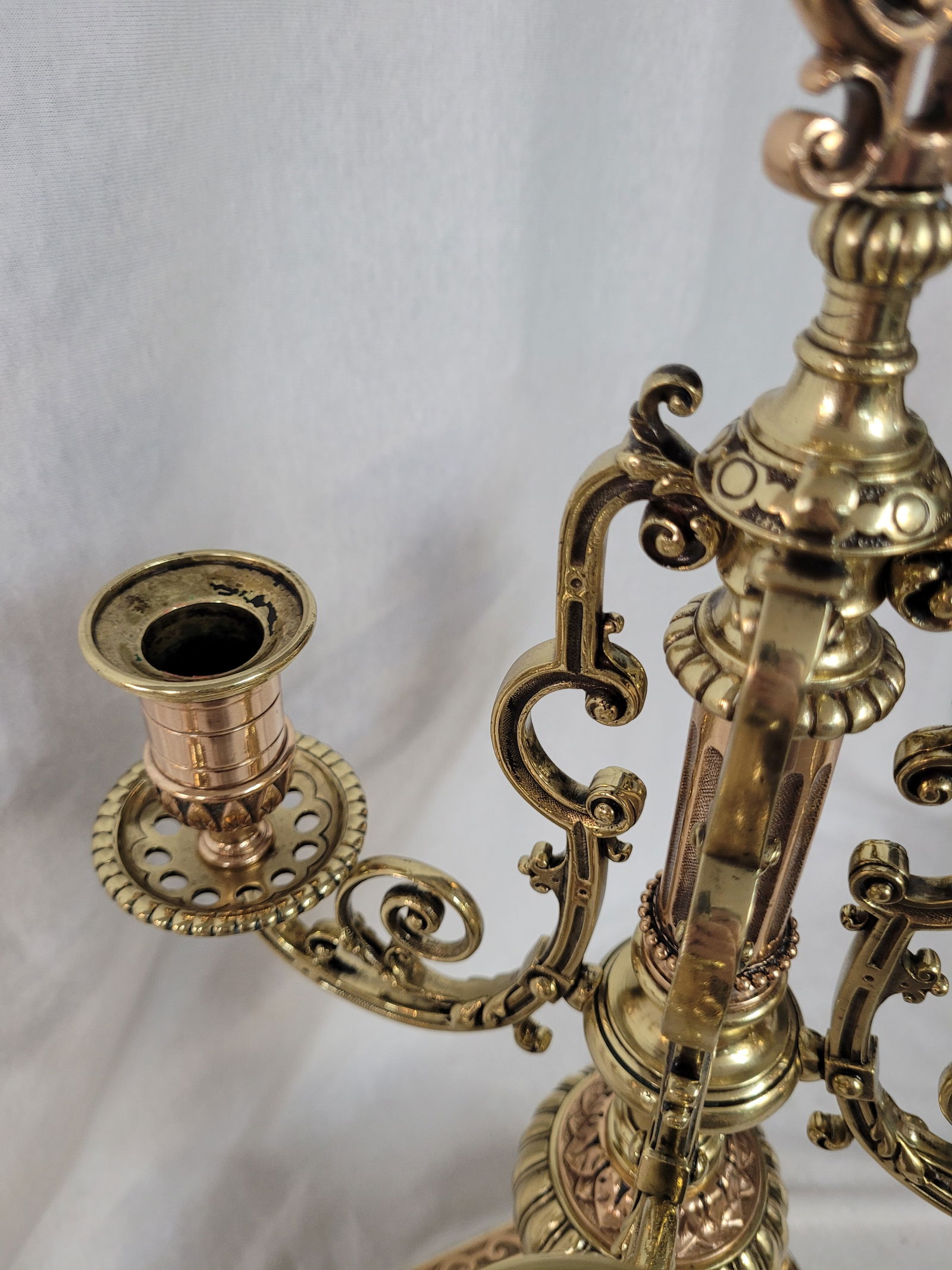 Antique Brass and Bronze Candelabra Set - 7