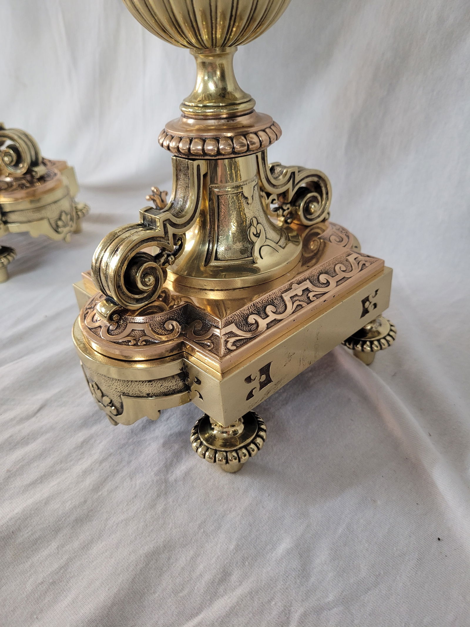 Antique Brass and Bronze Candelabra Set - 9