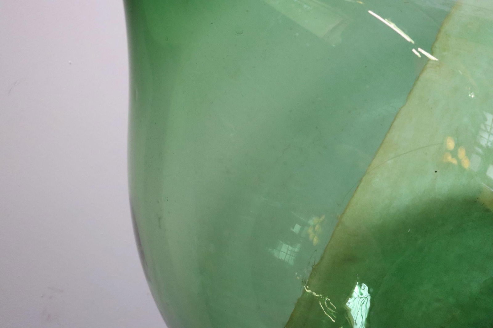 Vintage Italian Emerald Green Blown Glass Teardrop-Form Demijohn Carboy - 13