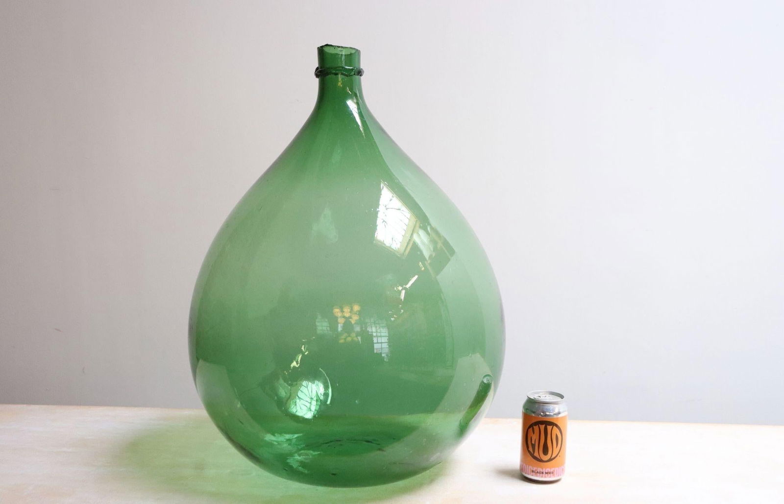 Vintage Italian Emerald Green Blown Glass Teardrop-Form Demijohn Carboy - 7