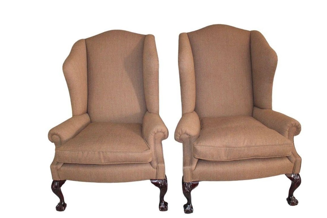 George Smith LTD Tan Wingback Chairs - Set of 2 - 2