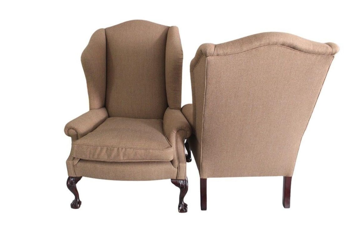 George Smith LTD Tan Wingback Chairs - Set of 2 - 3