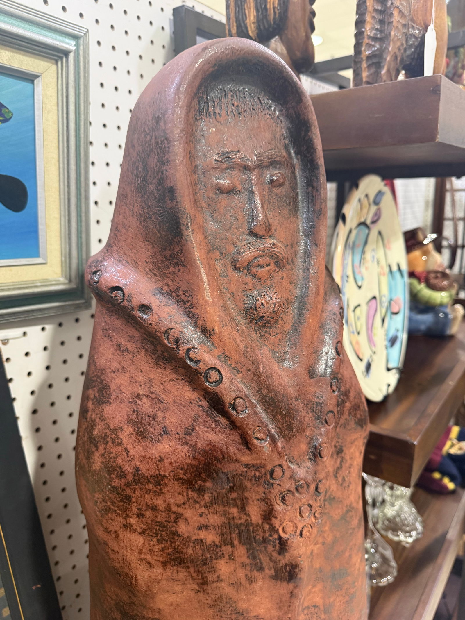 Vintage Large Clay Eskimo Sculpture - 4