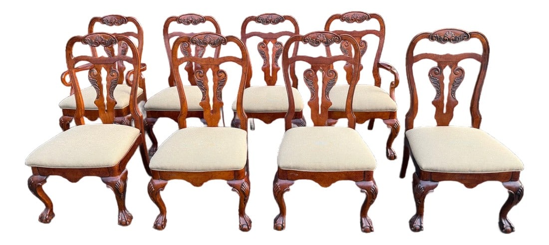 Late 20th Century Attributed to Hickory White Hampton Collection Dining Chairs - Set of 8 (1 of 18)