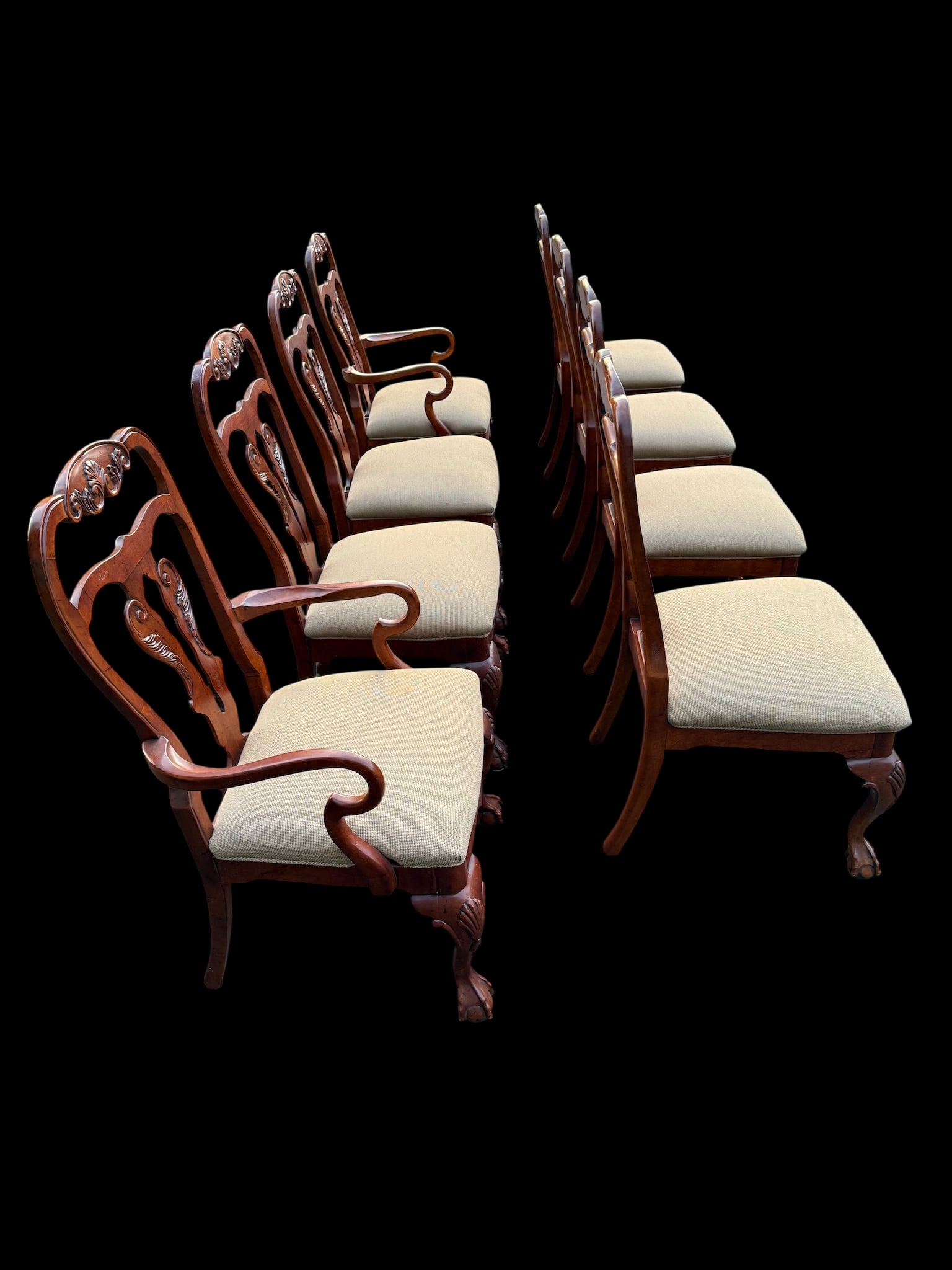 Late 20th Century Attributed to Hickory White Hampton Collection Dining Chairs - Set of 8 - 2