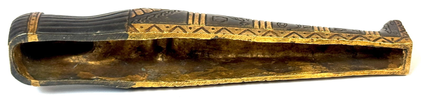 19th C. French Empire or Napoléon III Patinated & Gilt Bronze Sarcophagus Mount - 4