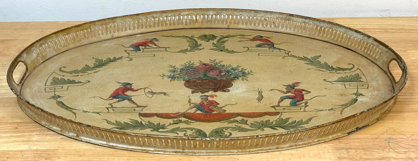 Regency Painted Tole Tray with Chinoiserie Decoration, English or French - 17