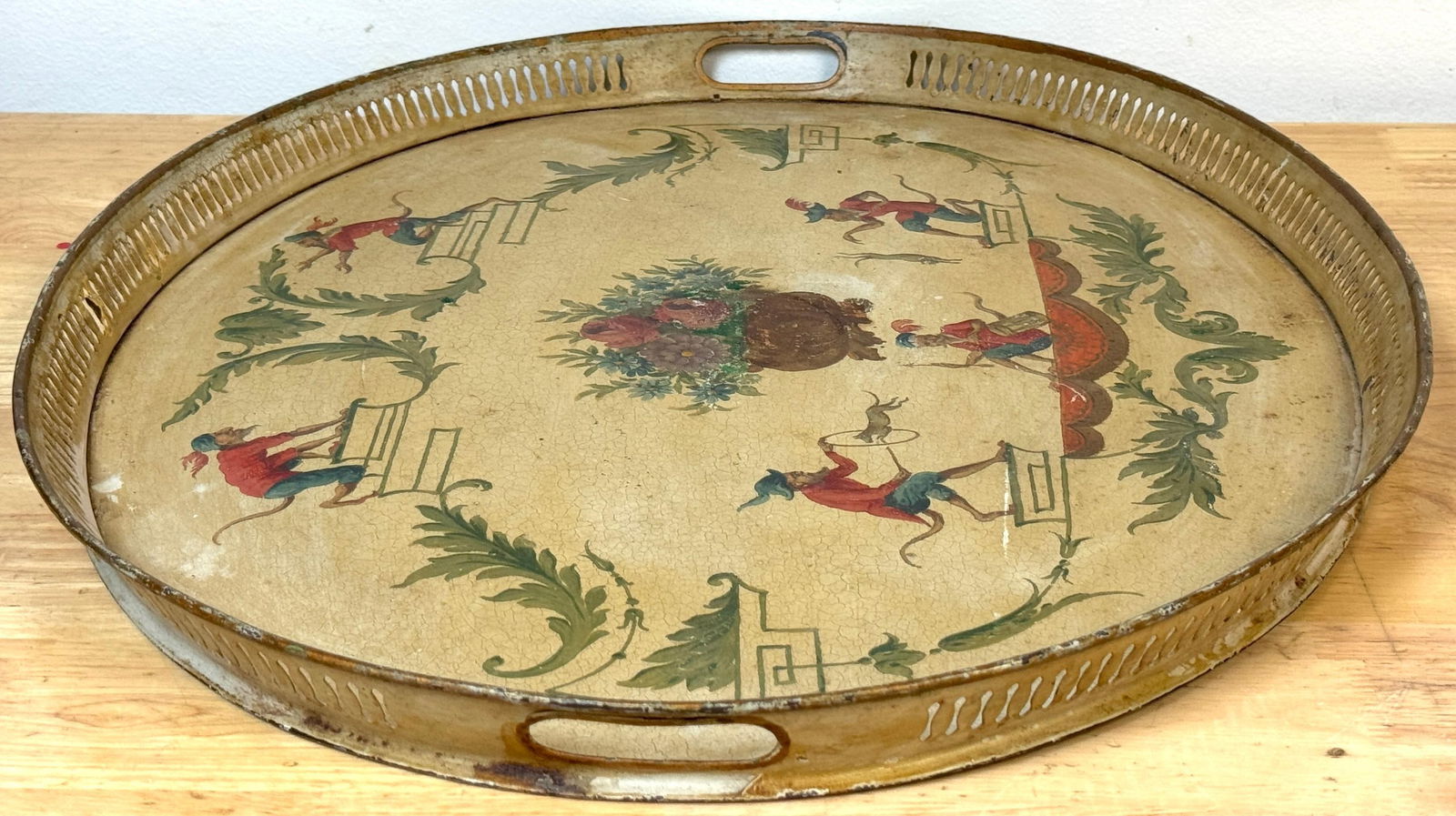 Regency Painted Tole Tray with Chinoiserie Decoration, English or French - 18