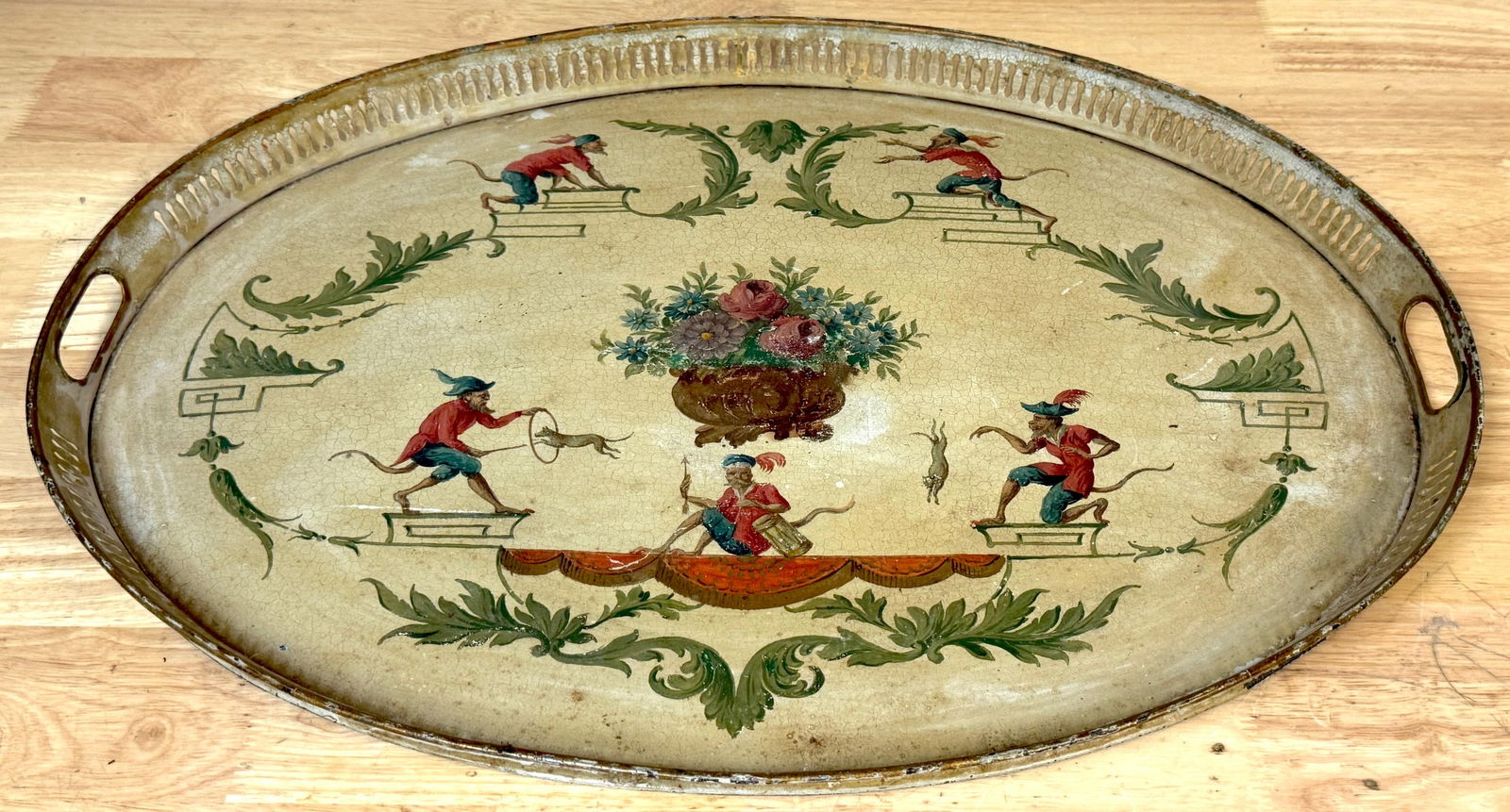 Regency Painted Tole Tray with Chinoiserie Decoration, English or French - 2