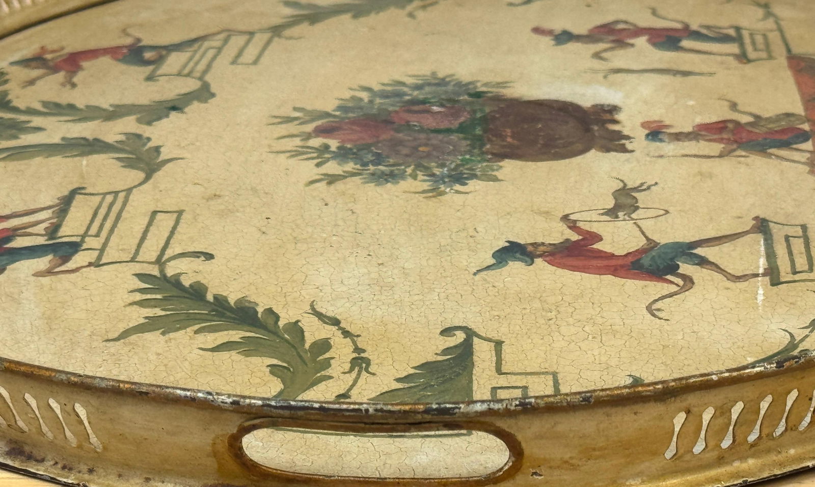 Regency Painted Tole Tray with Chinoiserie Decoration, English or French - 3