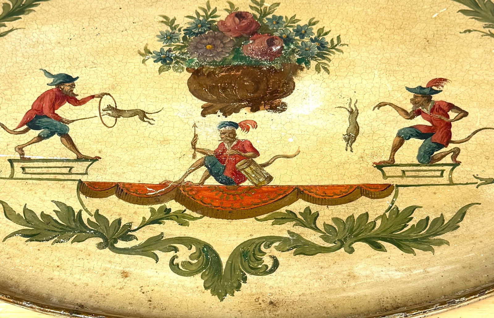 Regency Painted Tole Tray with Chinoiserie Decoration, English or French - 7