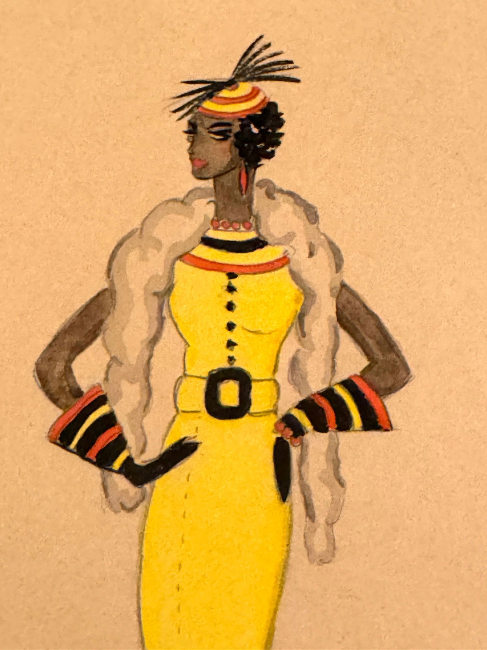 Mid 20th Century Wayne Benter Jung, Fashion Sketch of Josephine Baker, Post WWII - 10