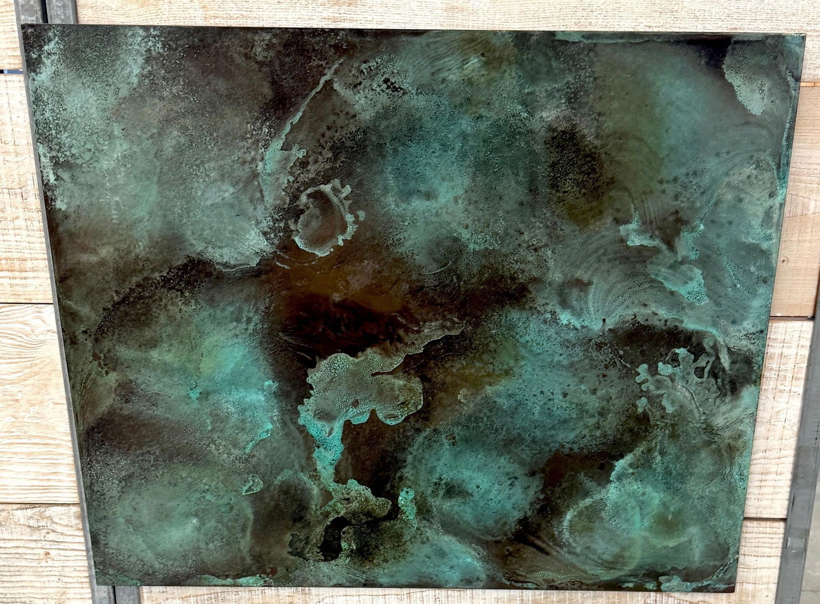 Treloar, Shallow Water, Verdigris-Patinated Copper Panel, No. 3000/c, 36" x 44" - 12