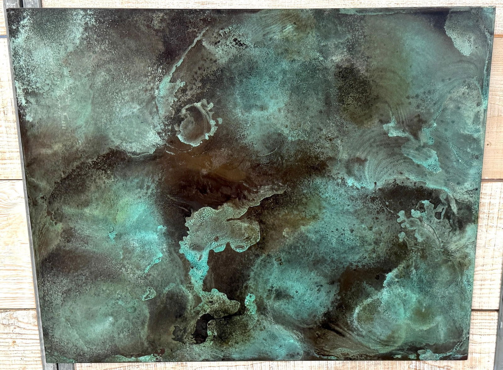Treloar, Shallow Water, Verdigris-Patinated Copper Panel, No. 3000/c, 36" x 44" - 2