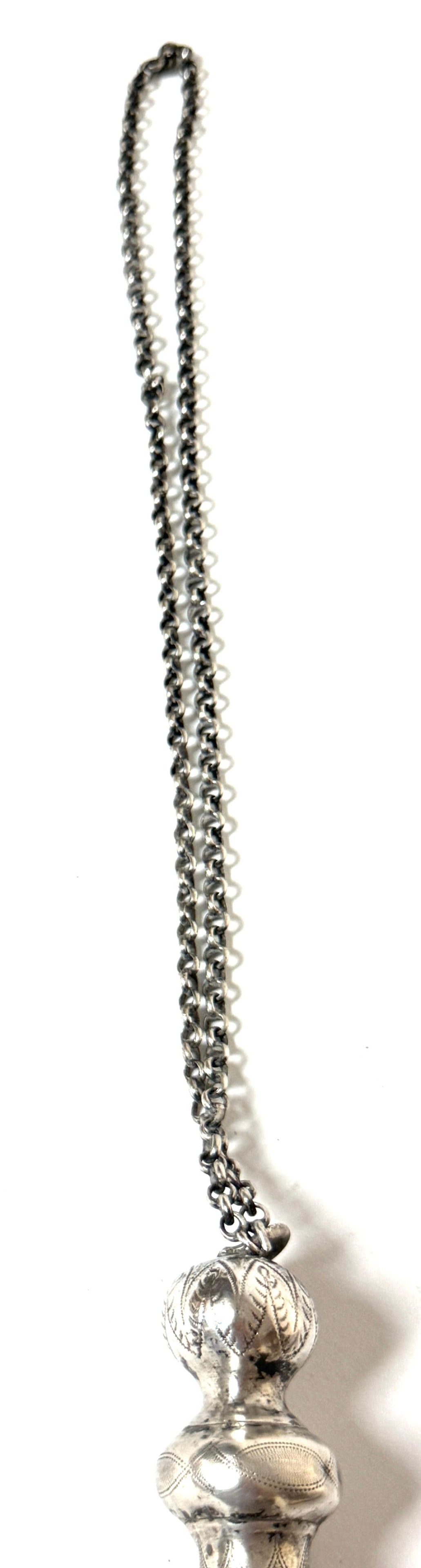 Eastern European Silver Torah Pointer (Yad) with Hebrew Inscription, 1880-1920 - 13