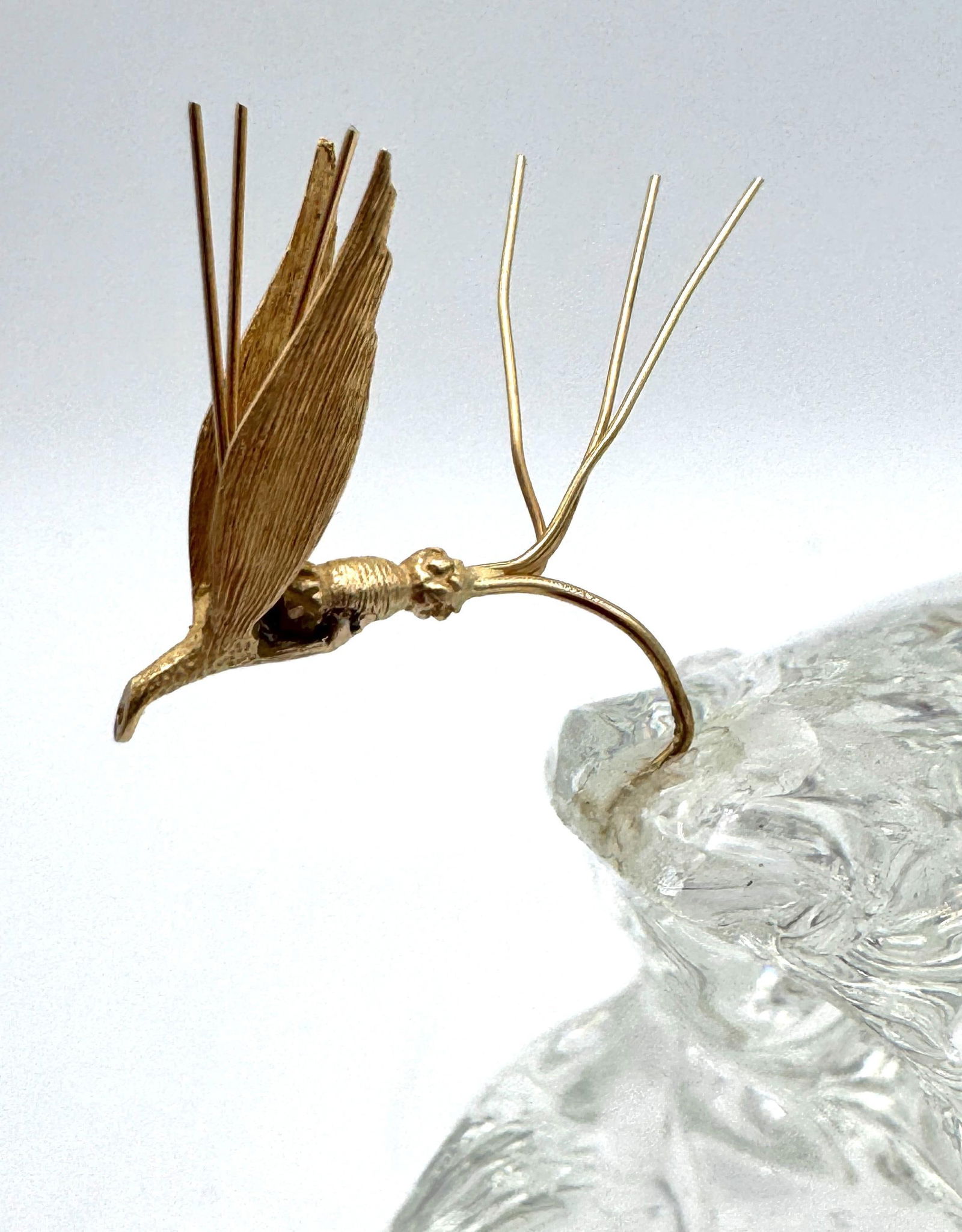 Steuben Glass & 18K Gold "Trout & Fly" by James Houston, Introduced 1966 - 13