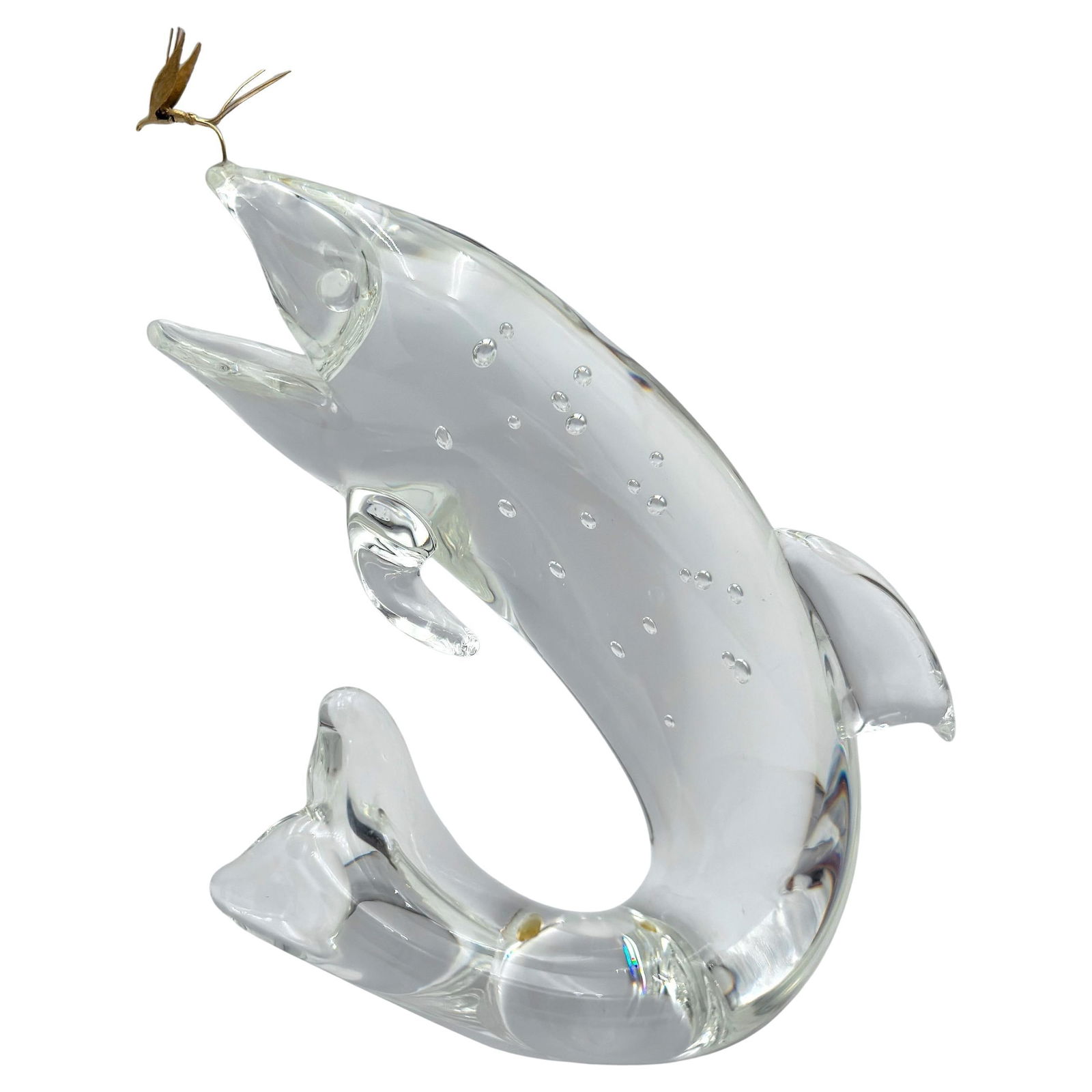 Steuben Glass & 18K Gold "Trout & Fly" by James Houston, Introduced 1966 - 5