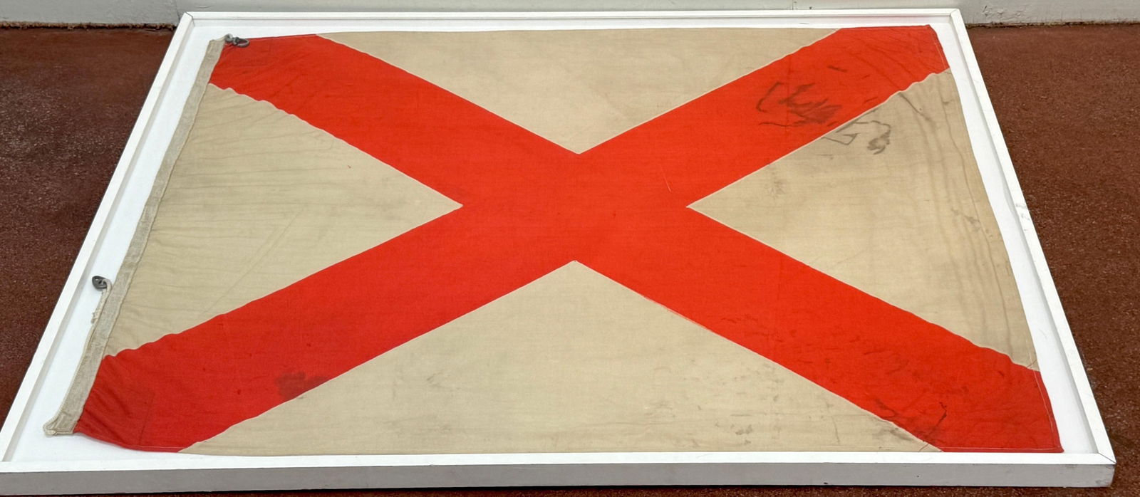 Large Early Alabama State Flag, Cotton Bunting, 1895–1918 Spanish–American War - 10