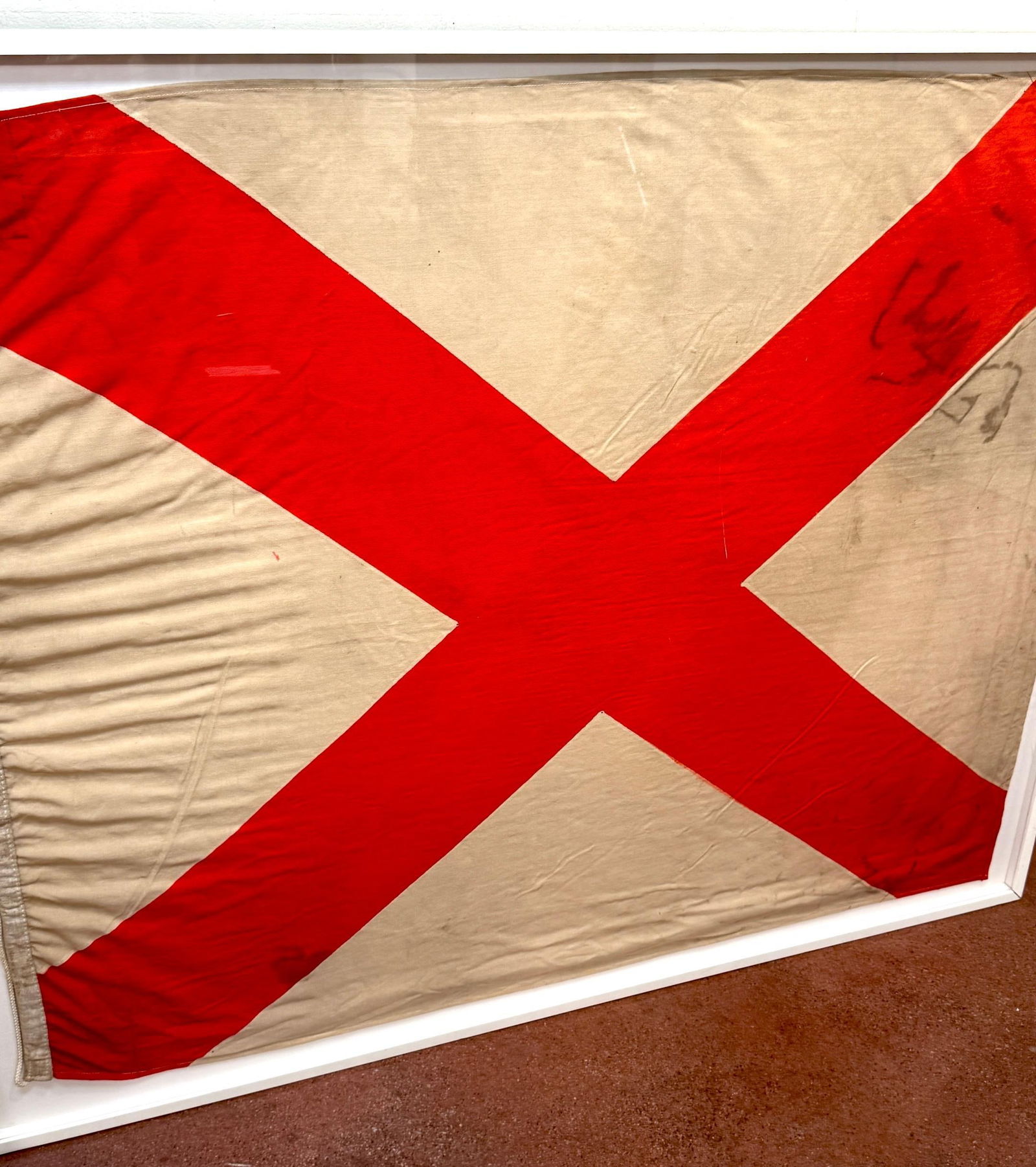 Large Early Alabama State Flag, Cotton Bunting, 1895–1918 Spanish–American War - 13