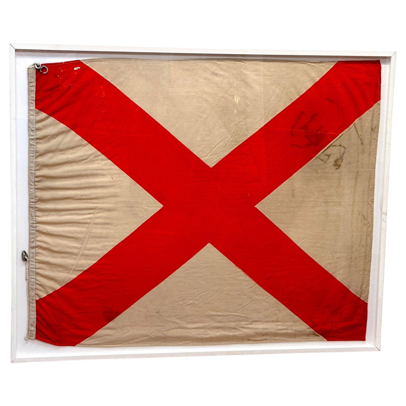 Large Early Alabama State Flag, Cotton Bunting, 1895–1918 Spanish–American War - 4