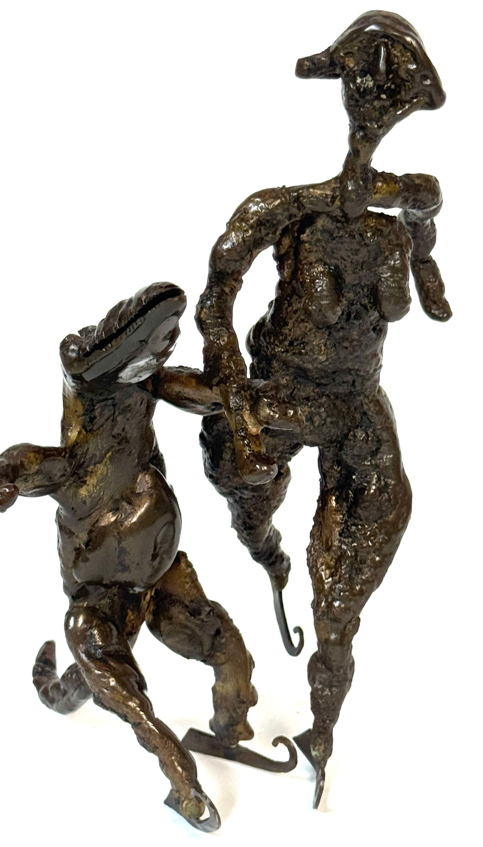 Surrealist Bronze Sculpture of a Woman and Alligator on Skates - 14