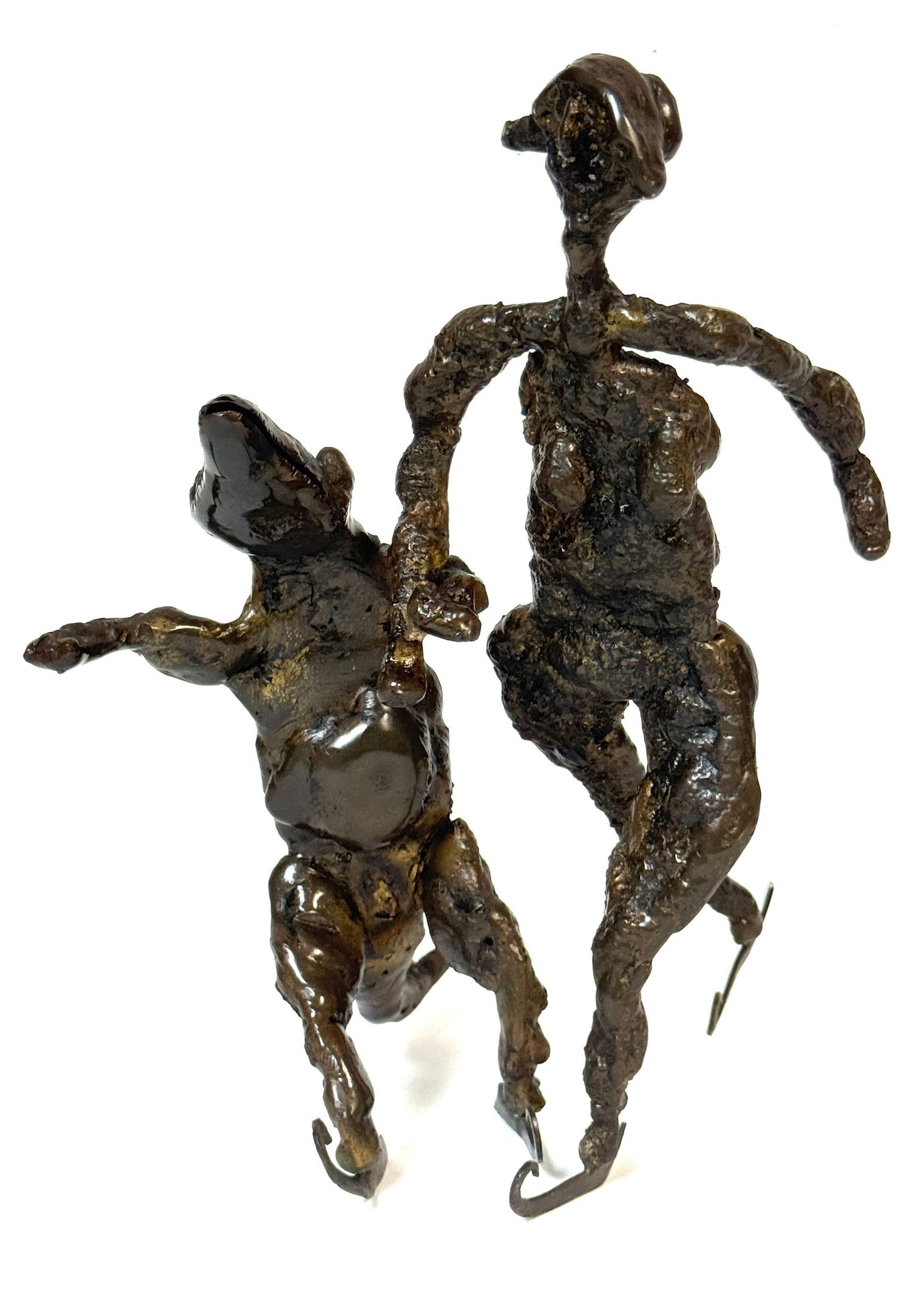 Surrealist Bronze Sculpture of a Woman and Alligator on Skates - 16