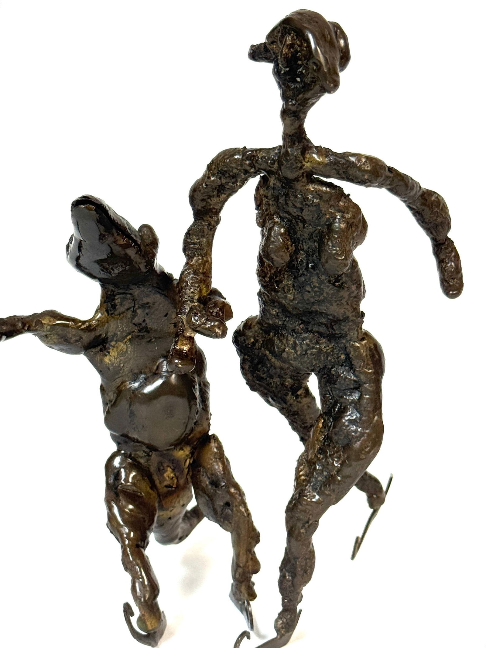 Surrealist Bronze Sculpture of a Woman and Alligator on Skates - 17
