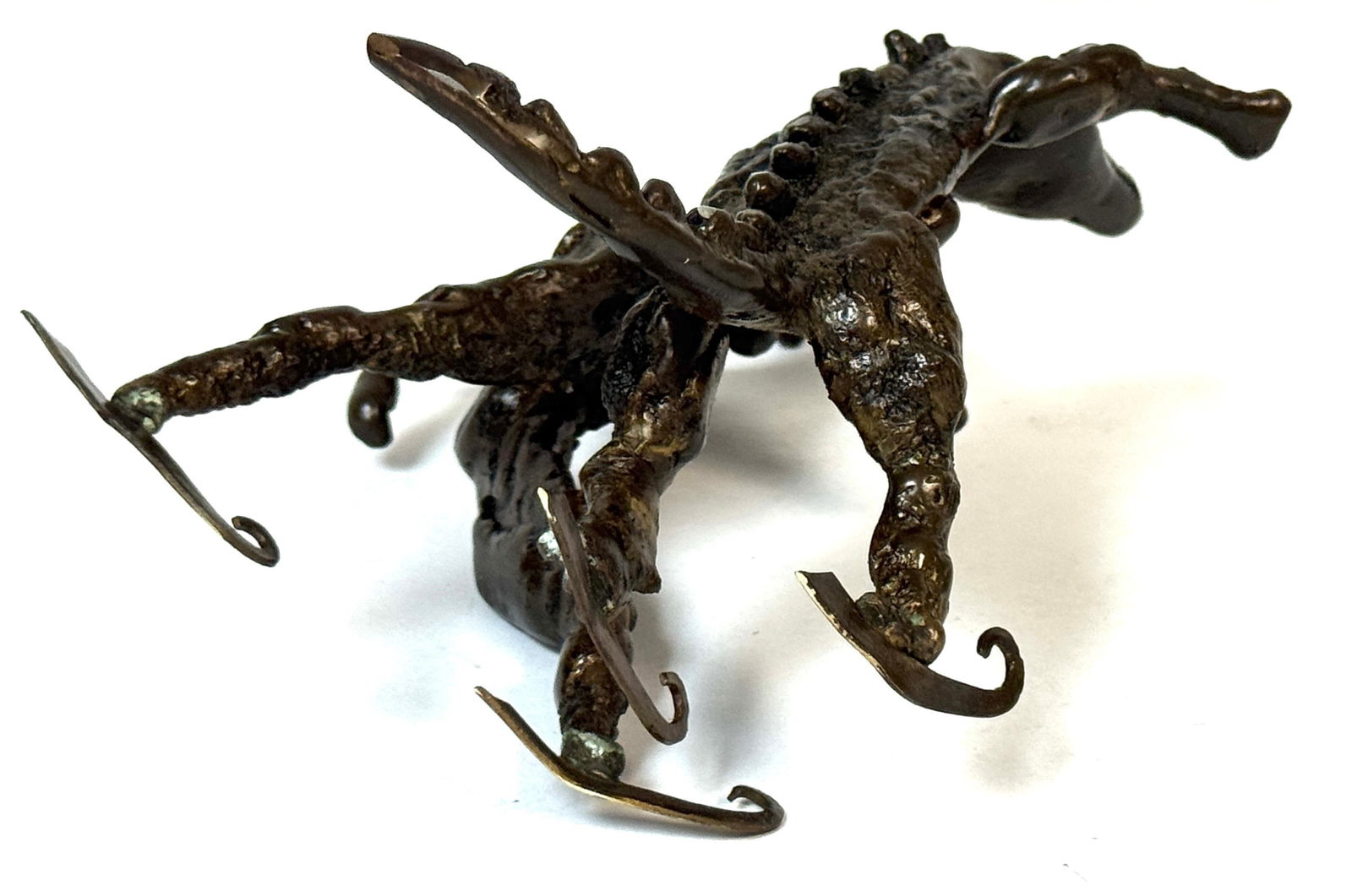 Surrealist Bronze Sculpture of a Woman and Alligator on Skates - 9