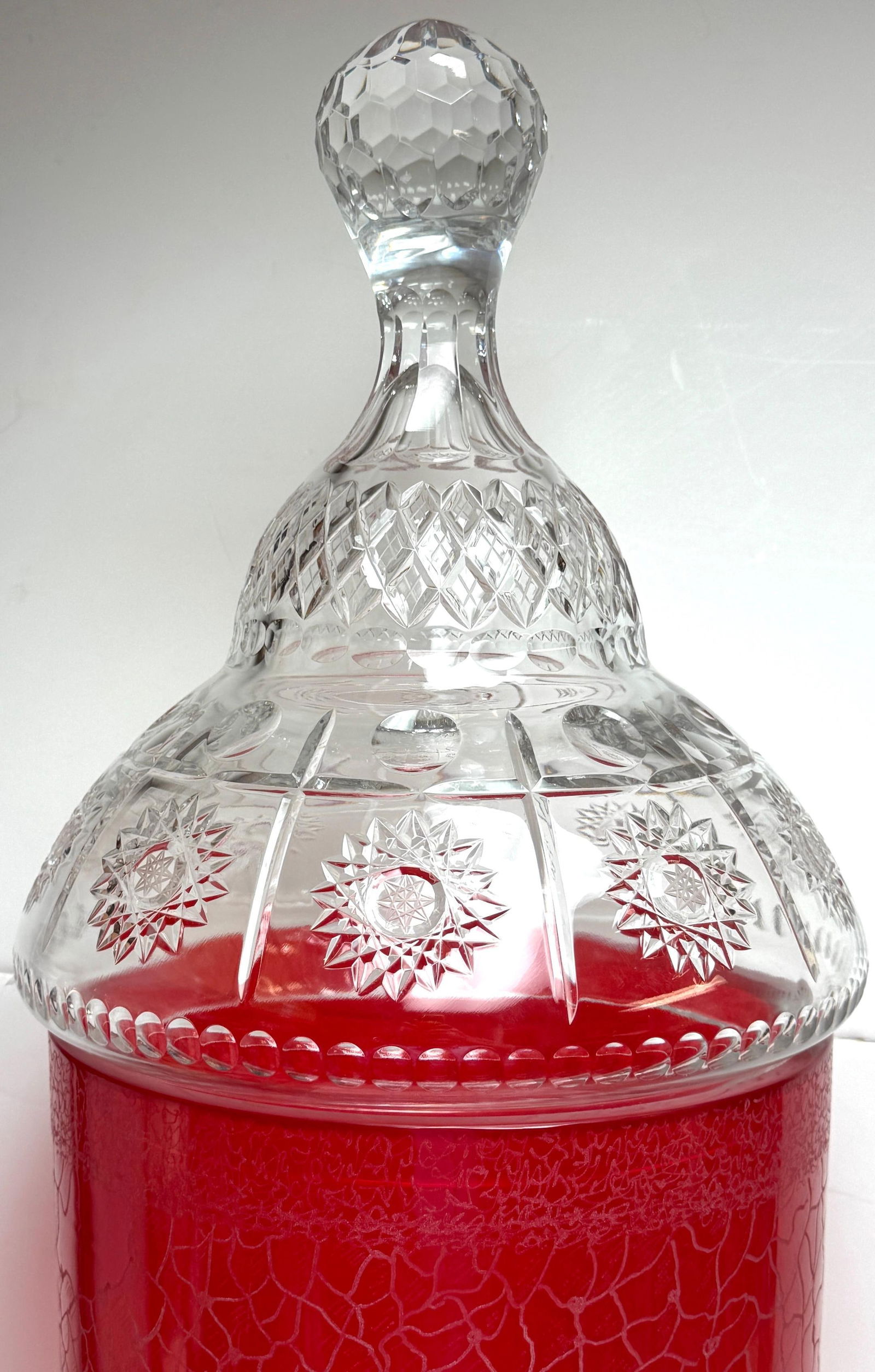 Monumental Bohemian Ruby & Crystal Ceremonial Pokal /Synagogue Presentation Urn - 5