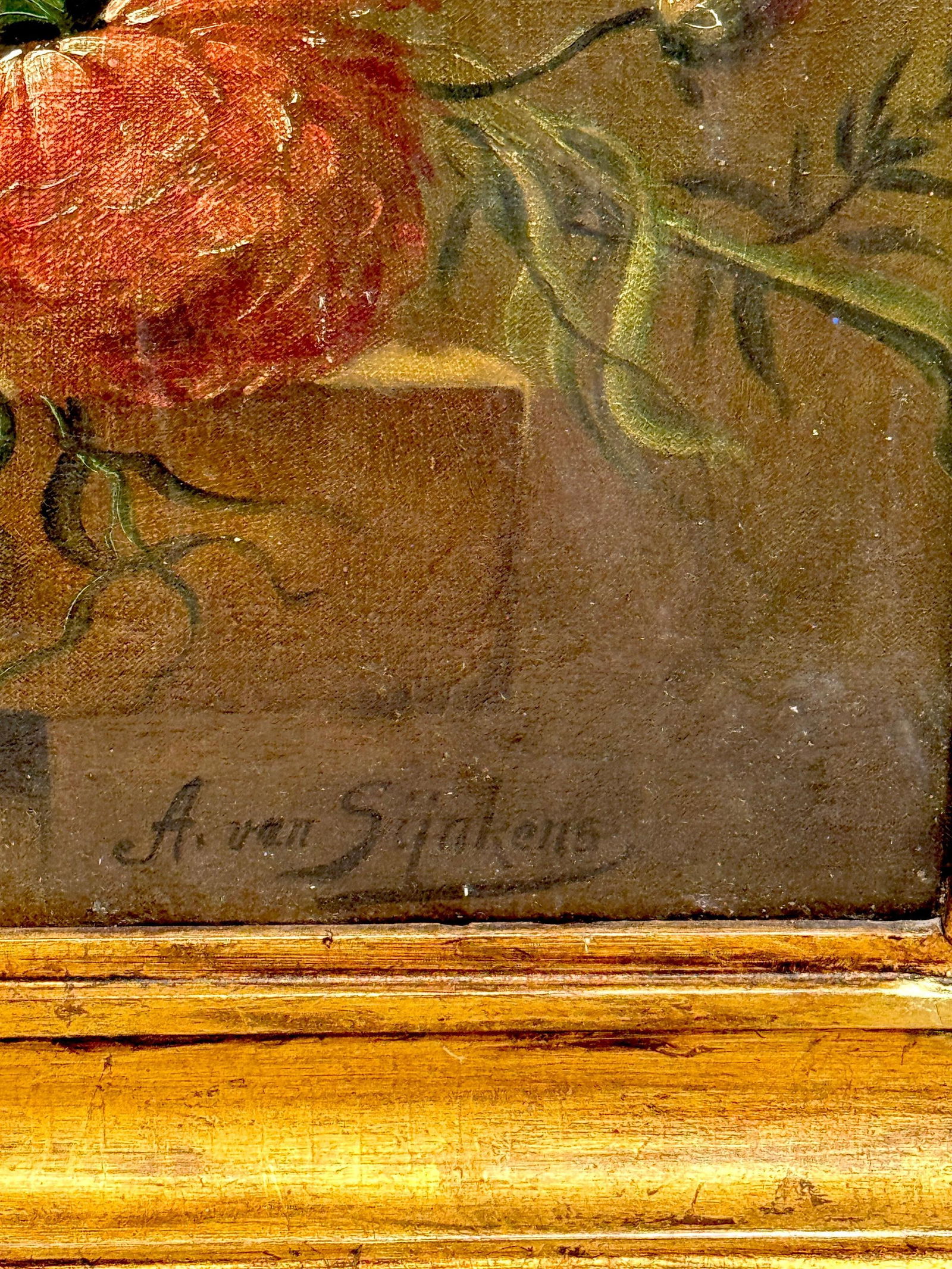 Antique Dutch Floral Still Life Signed "A. van Sijnkens", 19th C or Older - 9